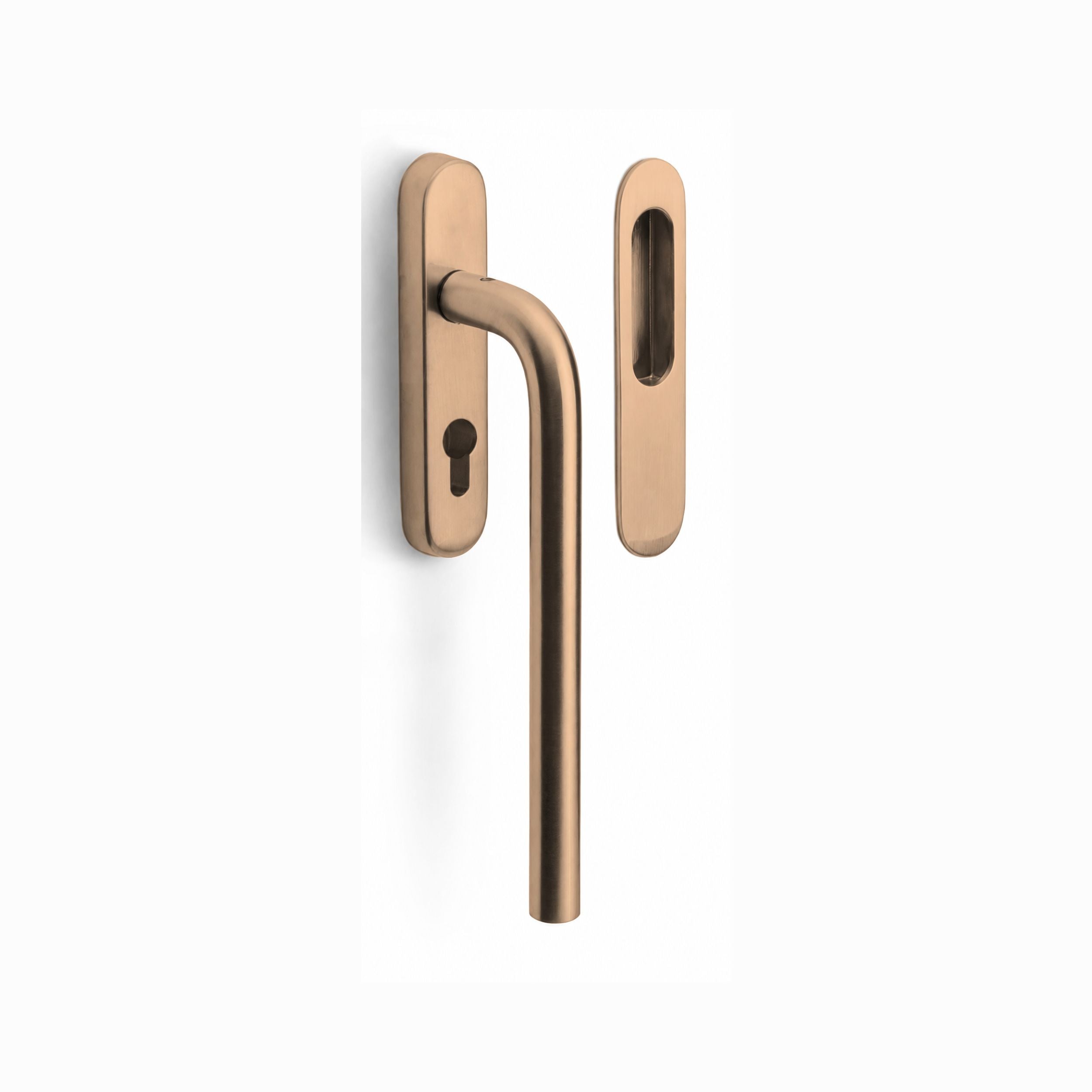 Formani | LB231 | BASICS | Massief | Hefschuifdeurbeslag kruk/kom | PVD Licht Brons