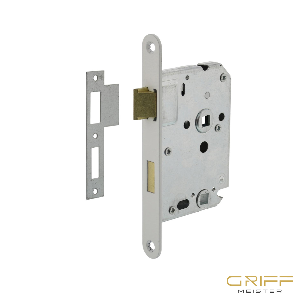Griff Meister | Woningbouw toilet-/badkamerslot 63/8mm | Witte voorplaat - Deurbeslag-expert
