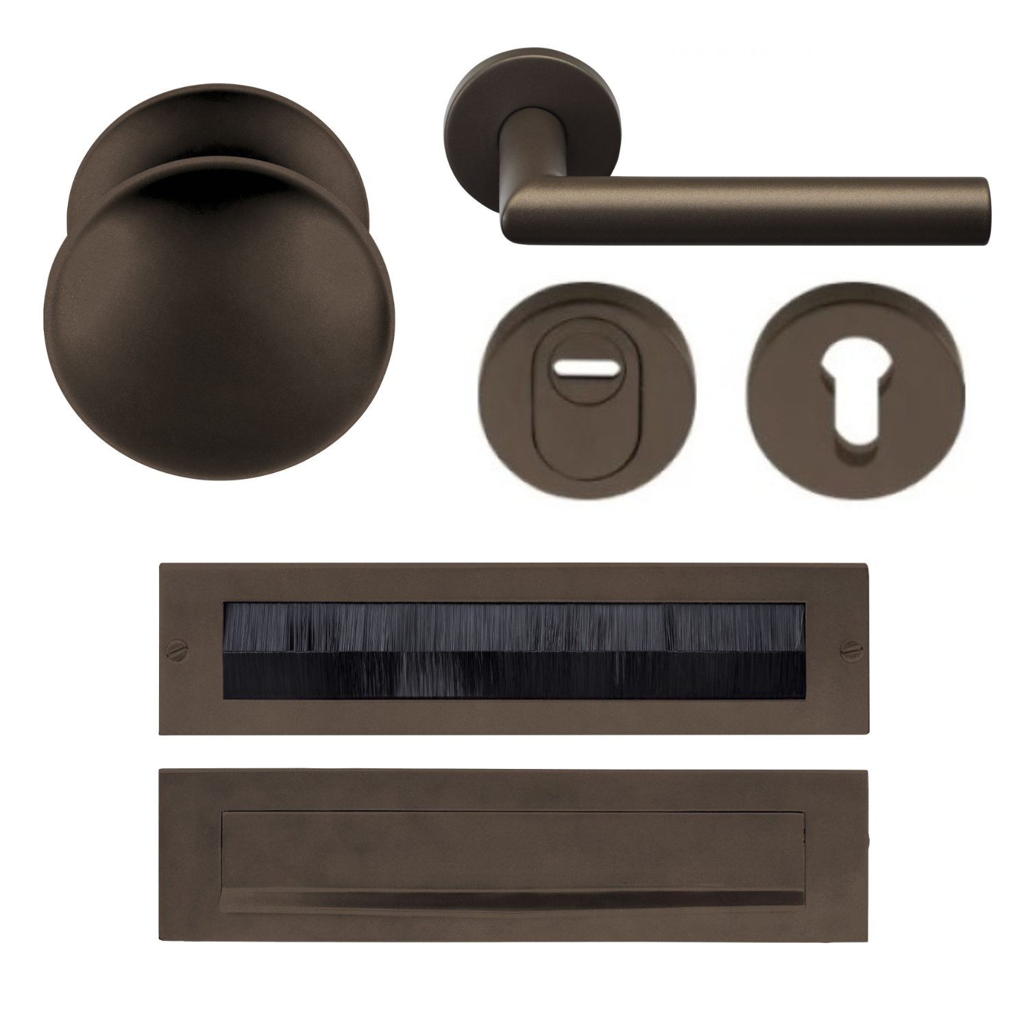 Formani | Complete Voordeurset | knop/kruk | Brons | SKG3