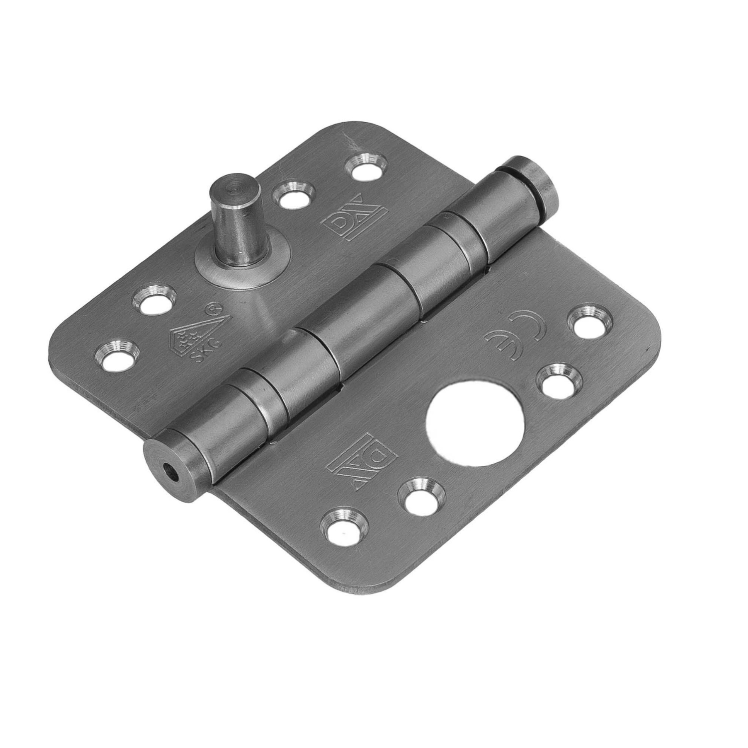 Dulimex Kogellagerscharnier | ronde hoeken | SKG*** | 3 mm dik | 89x89 mm RVS