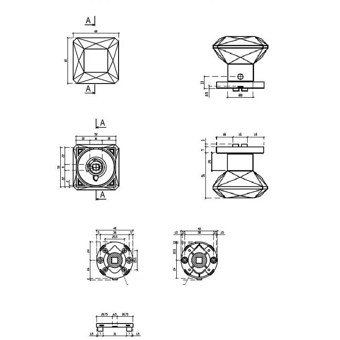 Aprile Meubelknop Quince Chroom-zwart Vast - Deurbeslag-expert