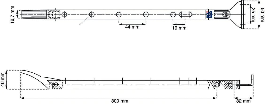 DX lijntekening Raamuitzetter