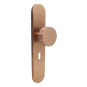 Griff Meister deurknop op ovaal schild 245x45x10mm - rosé PVD - sleutelgat 56mm