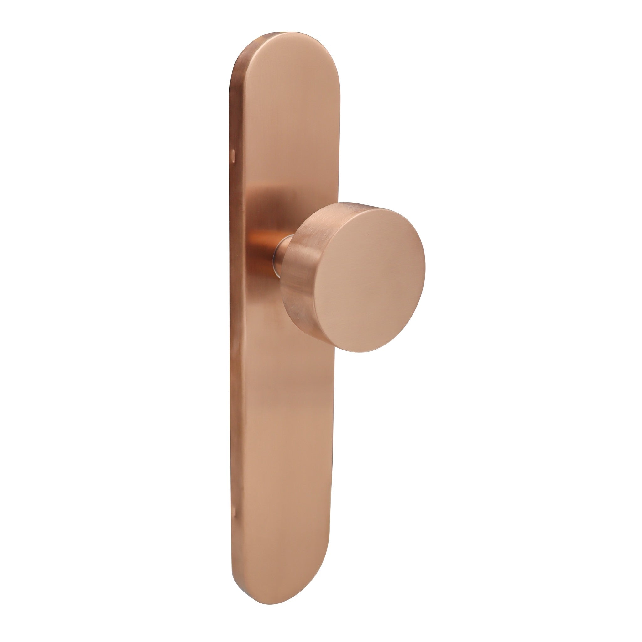 Griff Meister deurknop op ovaal schild 245x45x10mm - rosé PVD - blind