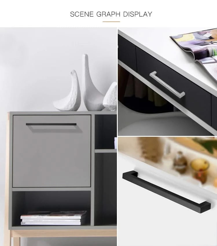 Moderne Meubelgreep Vierkant 12 x 35 x 160 mm Mat Zwart - Deurbeslag-expert