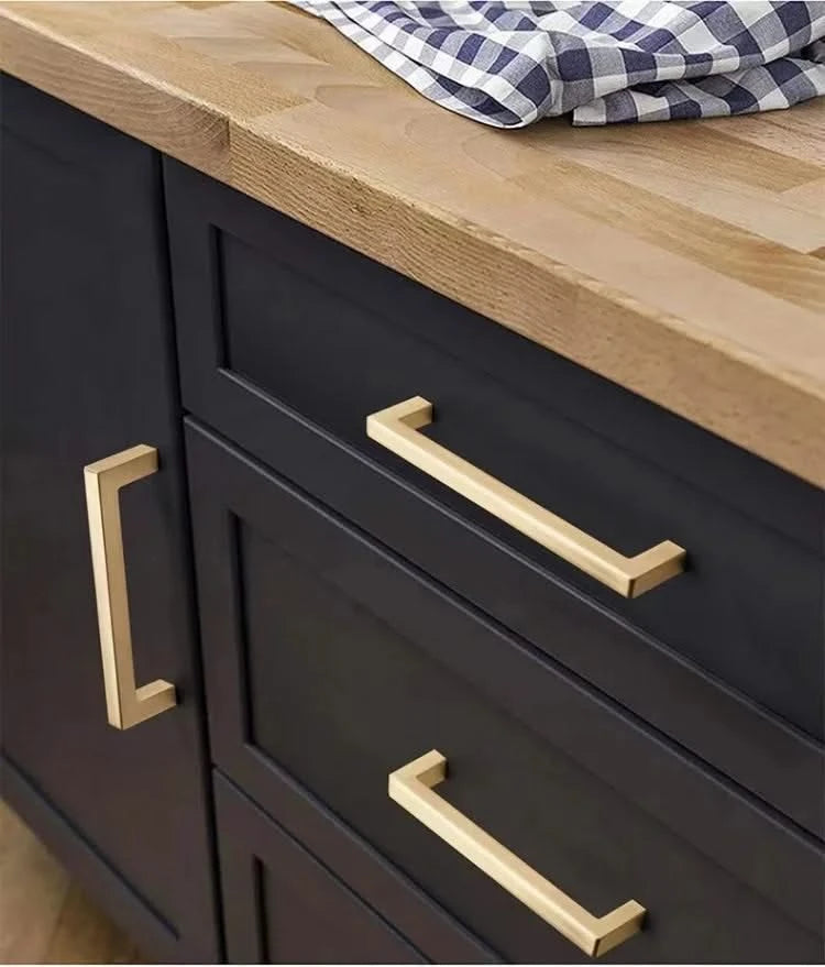Moderne Meubelgreep Vierkant 12 x 35 x 224 mm Goud - Deurbeslag-expert