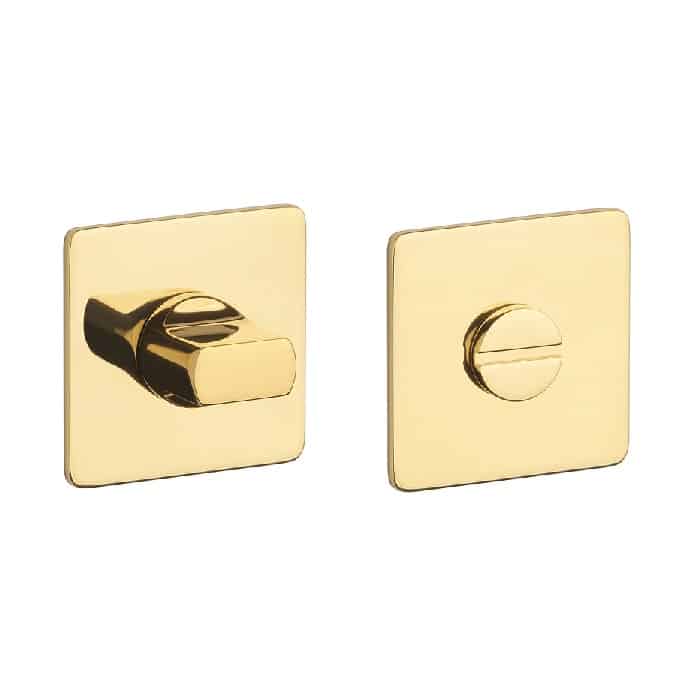 STERK | WC garnituur KVADRAT 1712 | Ultra dun | 3mm | Vierkant | Goud gepolijst PVD