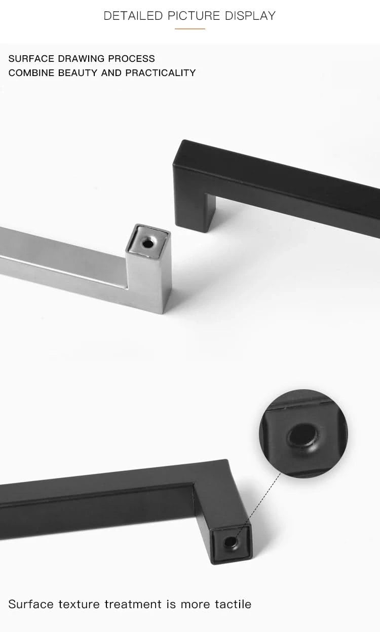 Moderne Meubelgreep Vierkant 12 x 35 x 128 mm Mat Zwart - Deurbeslag-expert