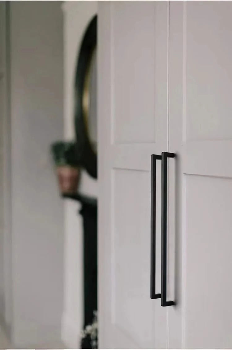 Moderne Meubelgreep Vierkant 12 x 35 x 96 mm Mat Zwart - Deurbeslag-expert