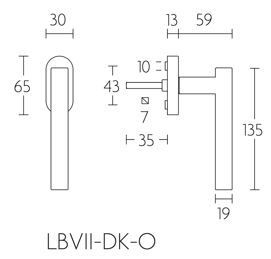 Formani LB7-DK-O draaikiepgarnituur niet afsluitbaar PVD licht brons rechts/links draaiend