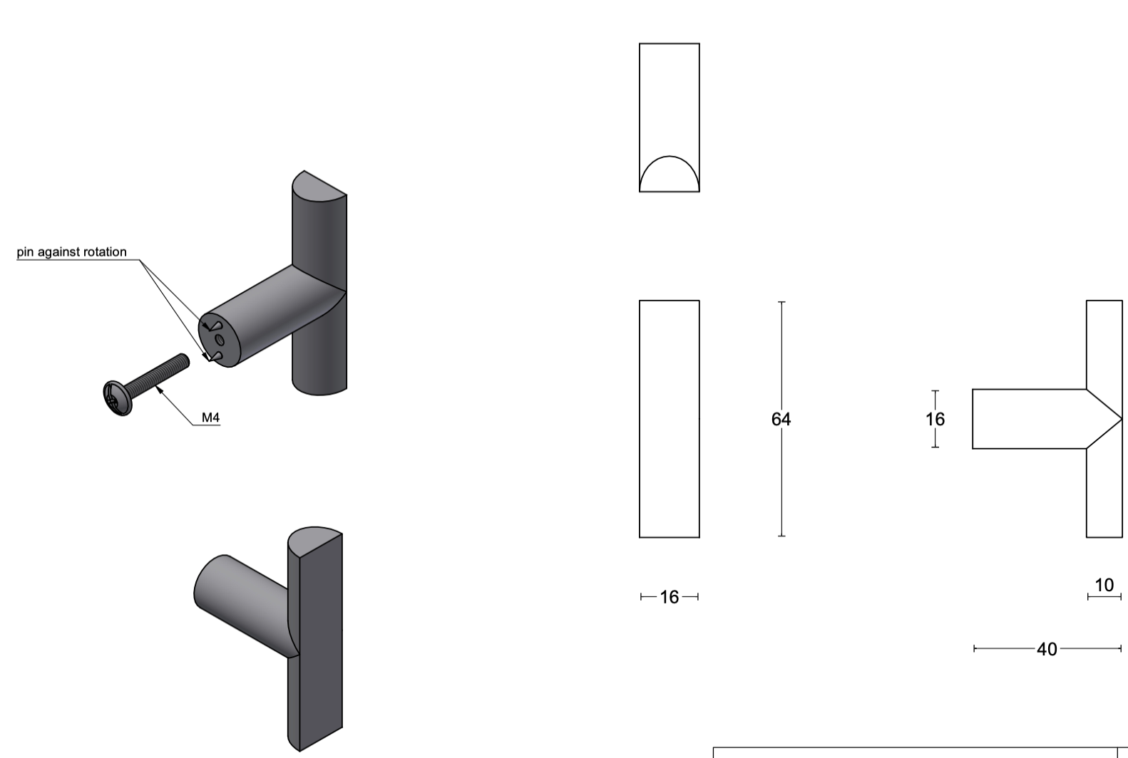 Formani Piet Boon ONE PBA16 massieve meubelknop 16mm -PVD Mat Zwart