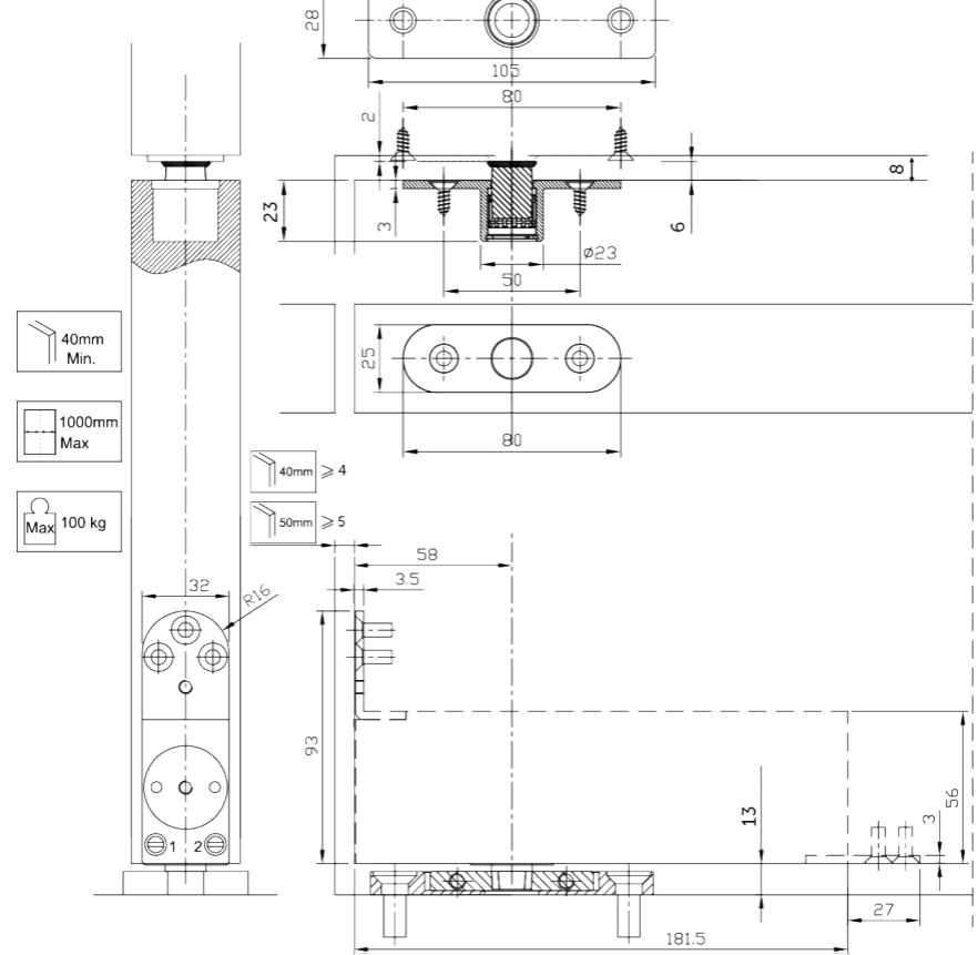 HDD Pro | Taatsdeurscharnier | inox | RVS Geborsteld | 100KG - Deurbeslag-expert