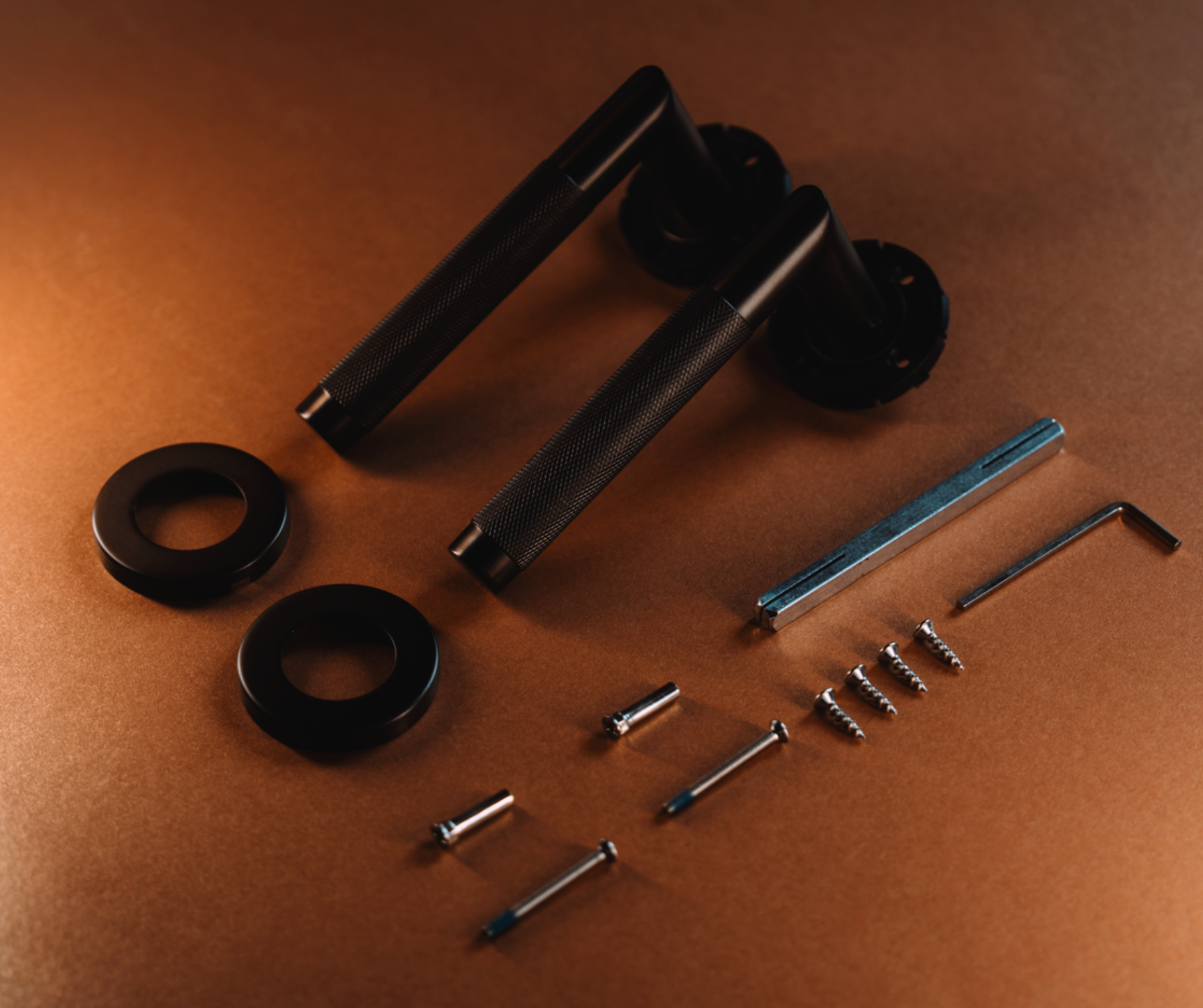 HDD Pro deurkruk Hashtag mat brons op rond rozet - productafbeelding