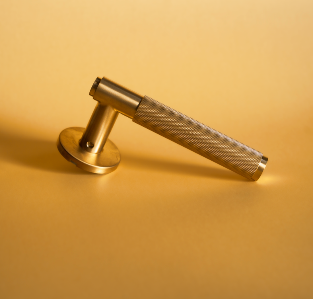 Deurkruk Formani | BASICS | LB5-22 | ronde rozet | PVD Mat Goud