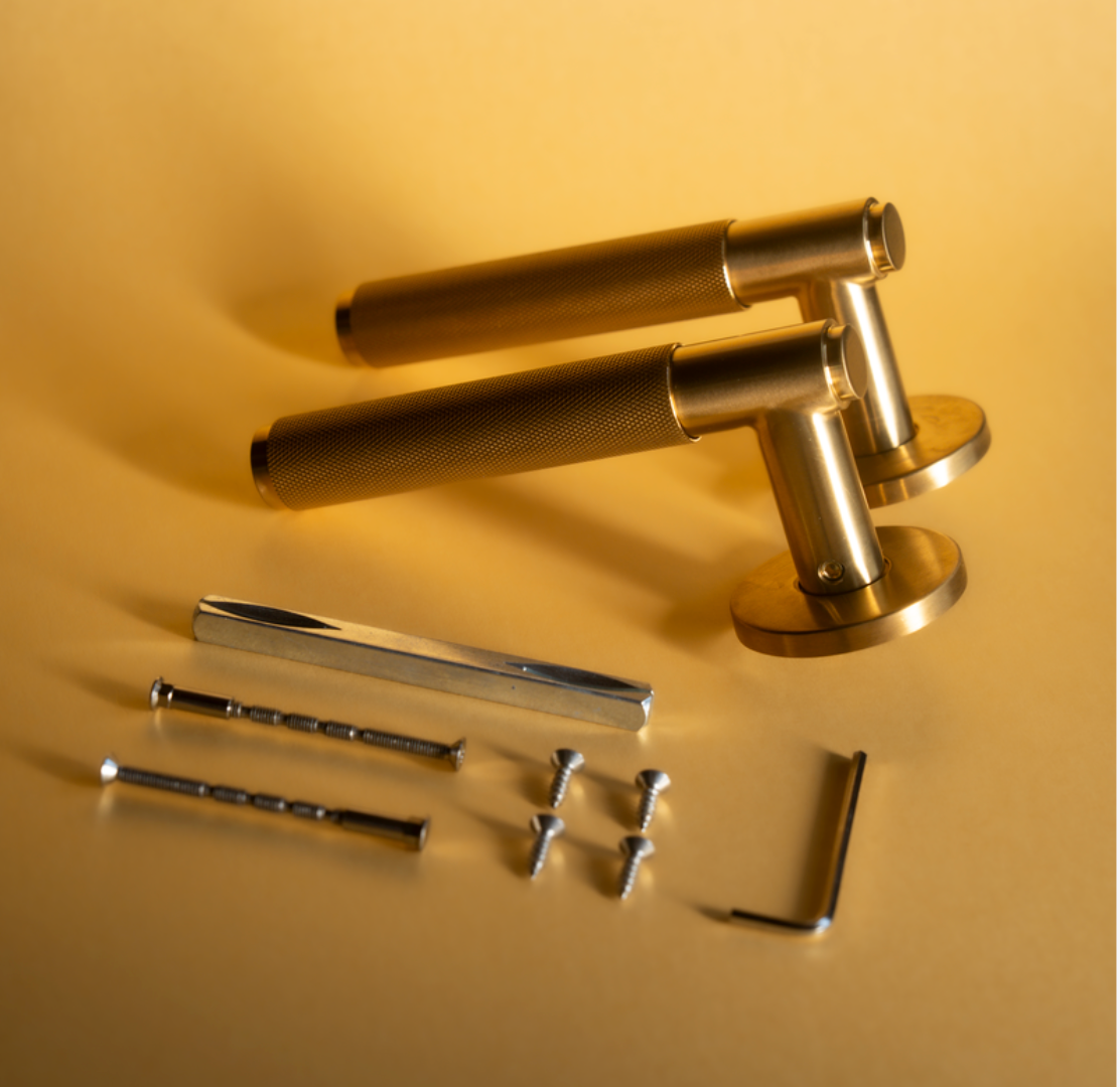 Deurkruk Formani | BASICS | LB5-22 | ronde rozet | PVD Mat Goud