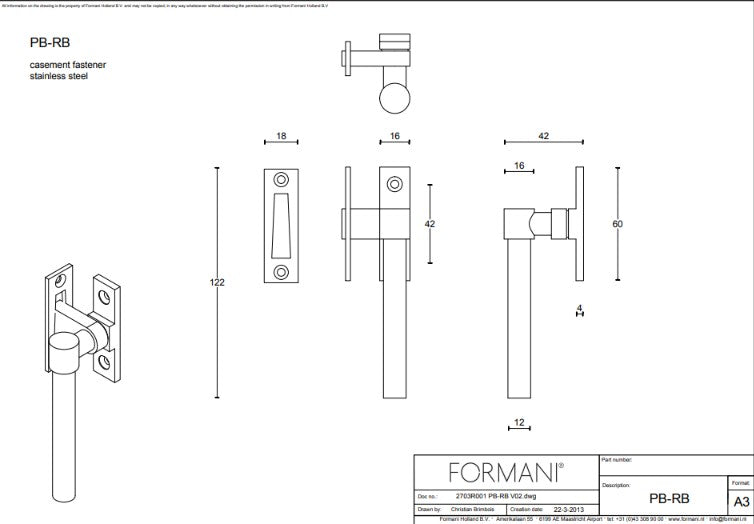 Formani | ONE PB-RB Raamboompje | Brons | Linksdraaiend