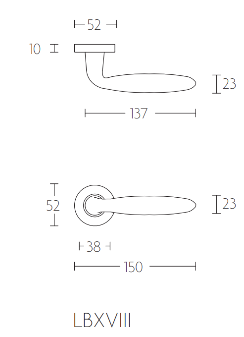 Gatdeel Formani | BASICS | LB18H | ronde rozet | Mat Zwart - Deurbeslag-expert