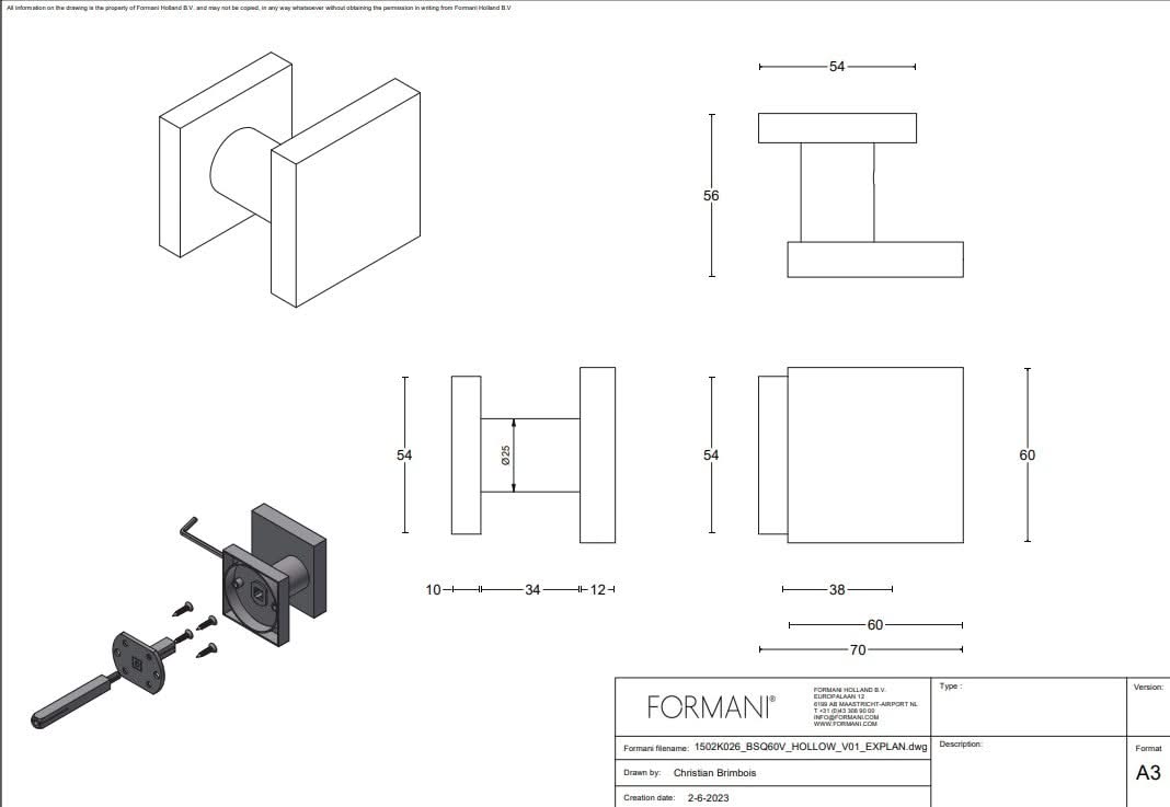 Formani | Voordeurset | knop/kruk | RVS BSQ | SKG3 - Deurbeslag-expert
