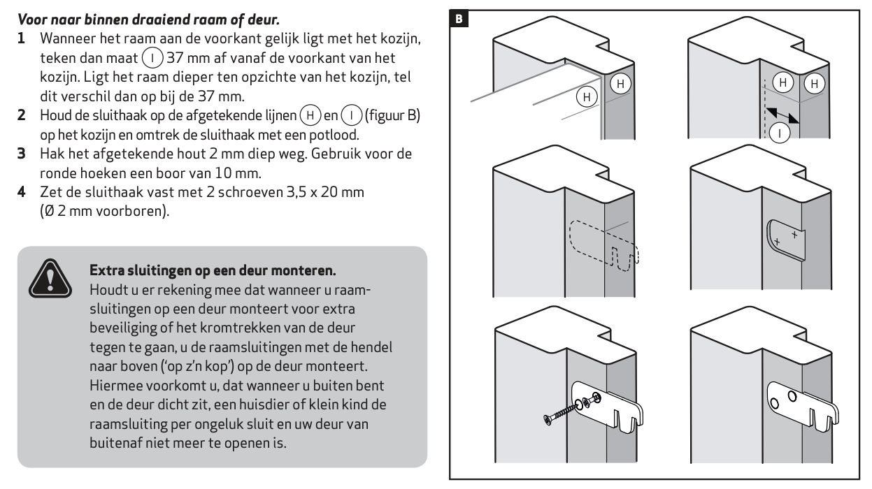 Axa Sluithaak 3303 met Ventilatiestand - Deurbeslag-expert