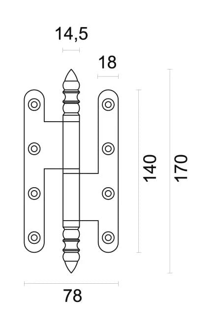 HDD Pro Kogelstift Paumelle 100X88X3 RVS Links - Deurbeslag-expert