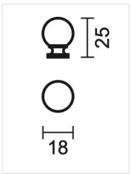 HHD Pro Meubelknop Kasttrekker Bol 725 . 18mm Zwart - Deurbeslag-expert