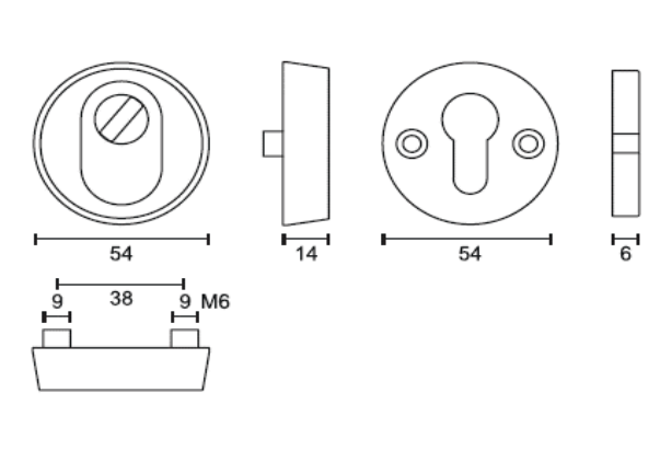 Hafi Private Line | Veiligheidsrozet rond met kerntrekbeveiliging | Zichtbare bouten - Deurbeslag-expert