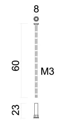HDD Pro Vijzenset Patentbout M3 60mm Inox voor Deurkruk Square 1-2-3 - Deurbeslag-expert