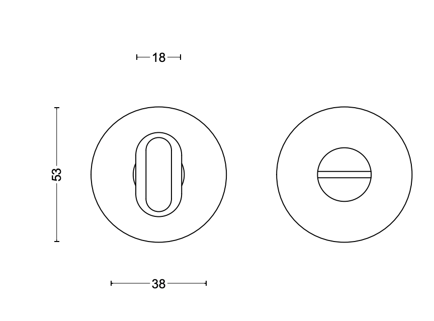 Formani | Toiletgarnituur Blind BASIC LBWC50 | PVD Gunmetal - Deurbeslag-expert