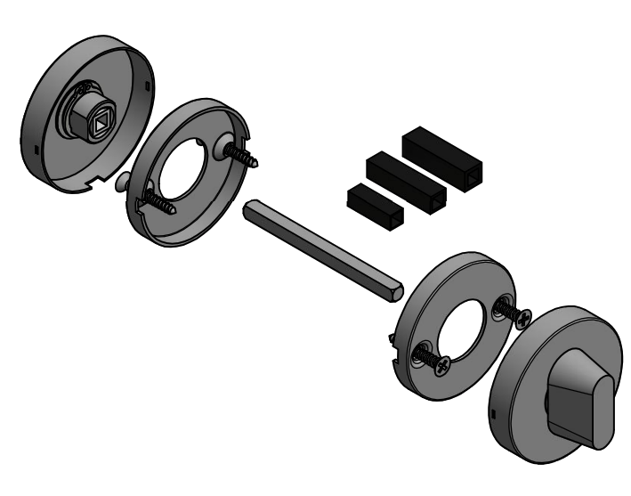 Formani | Toiletgarnituur Blind BASIC LBWC50 | PVD Gunmetal - Deurbeslag-expert