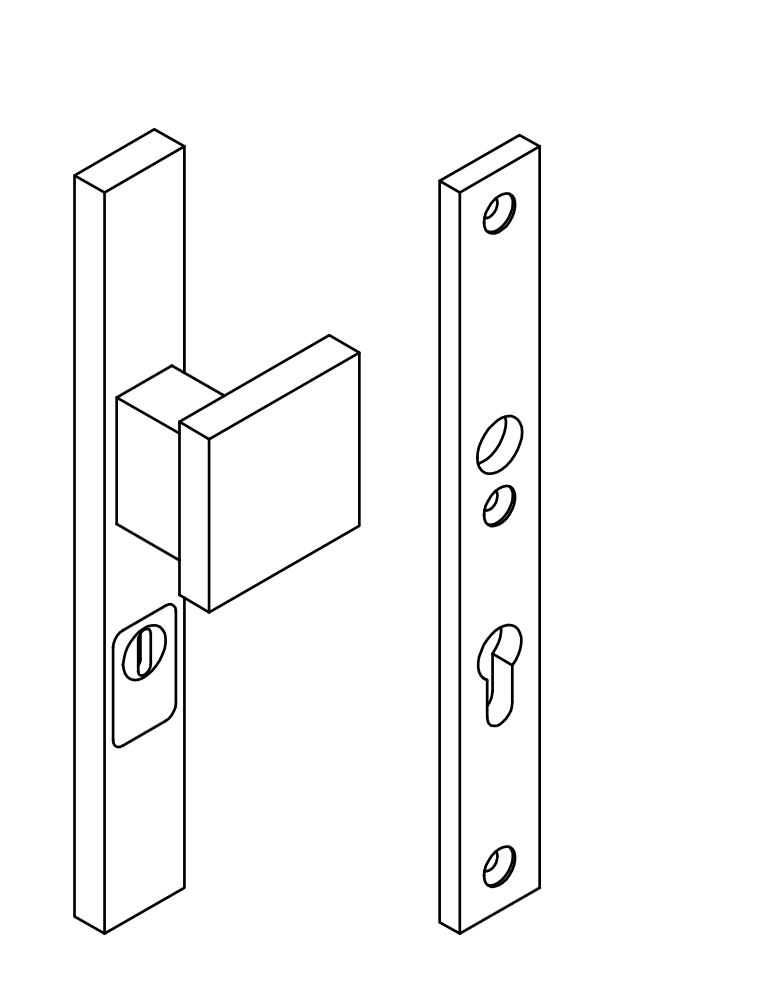 FORMANI Voordeur Veiligheidsbeslag | BSQ1 Knop kruk | Zwart | SKG3
