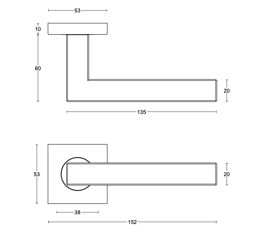 FORMANI Achterdeur Veiligheidsbeslag | BSQ1 kruk/kruk | Zwart | SKG3