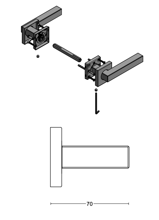 FORMANI Achterdeur Veiligheidsbeslag | BSQ1 kruk/kruk | Brons | SKG3