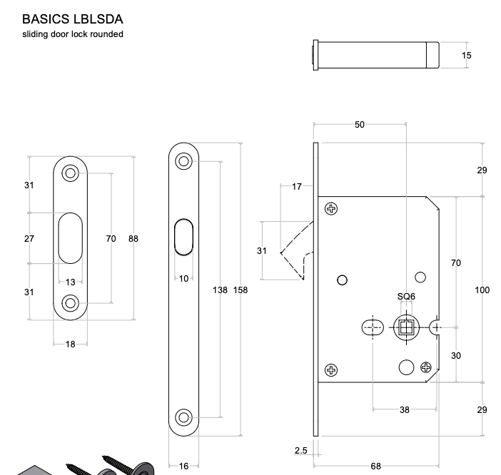 Formani BASICS LBLSDA Schuifdeurslot - afbeelding 3