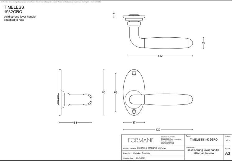Formani | Deurkruk | Formani | 1932GRO | Glans Nikkel