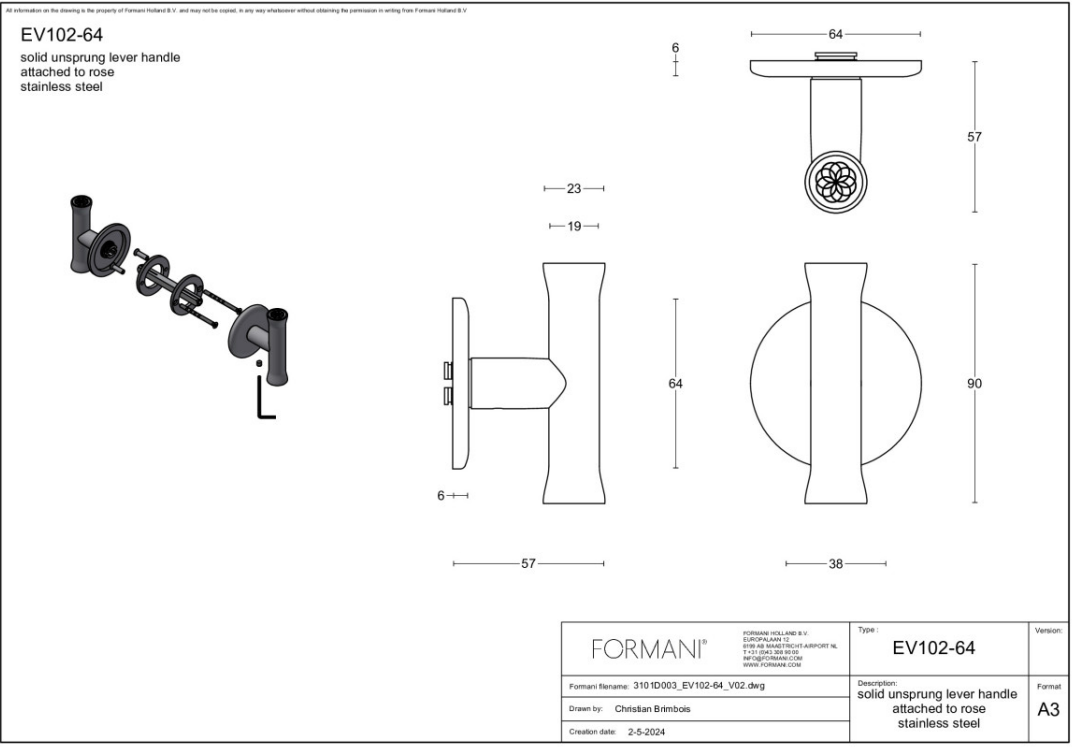 Formani | Deurkruk | Edward van Vliet | EV102/64 | mat zwart