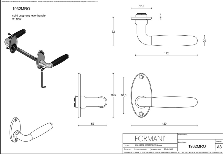 Formani | Deurkruk | Formani | 1932MRO | Glans Nikkel