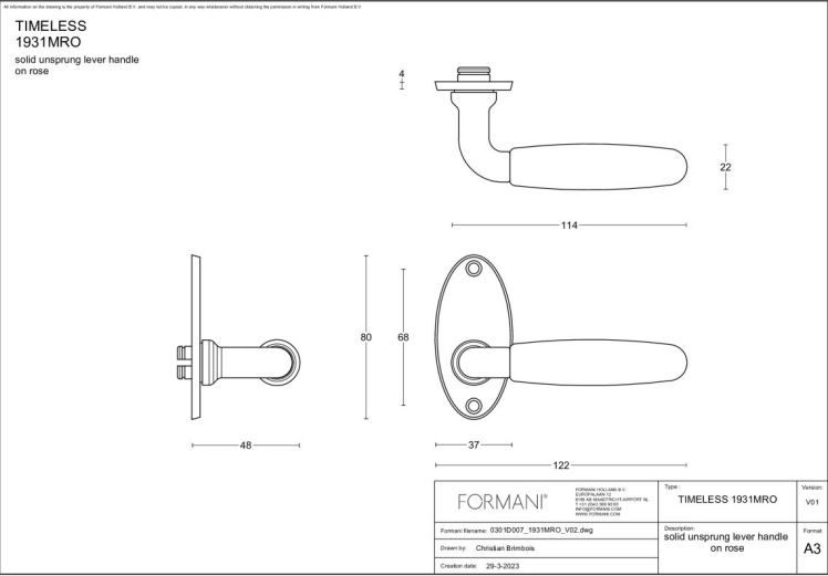 Formani | Deurkruk | Formani | 1931MRO | Glans Nikkel