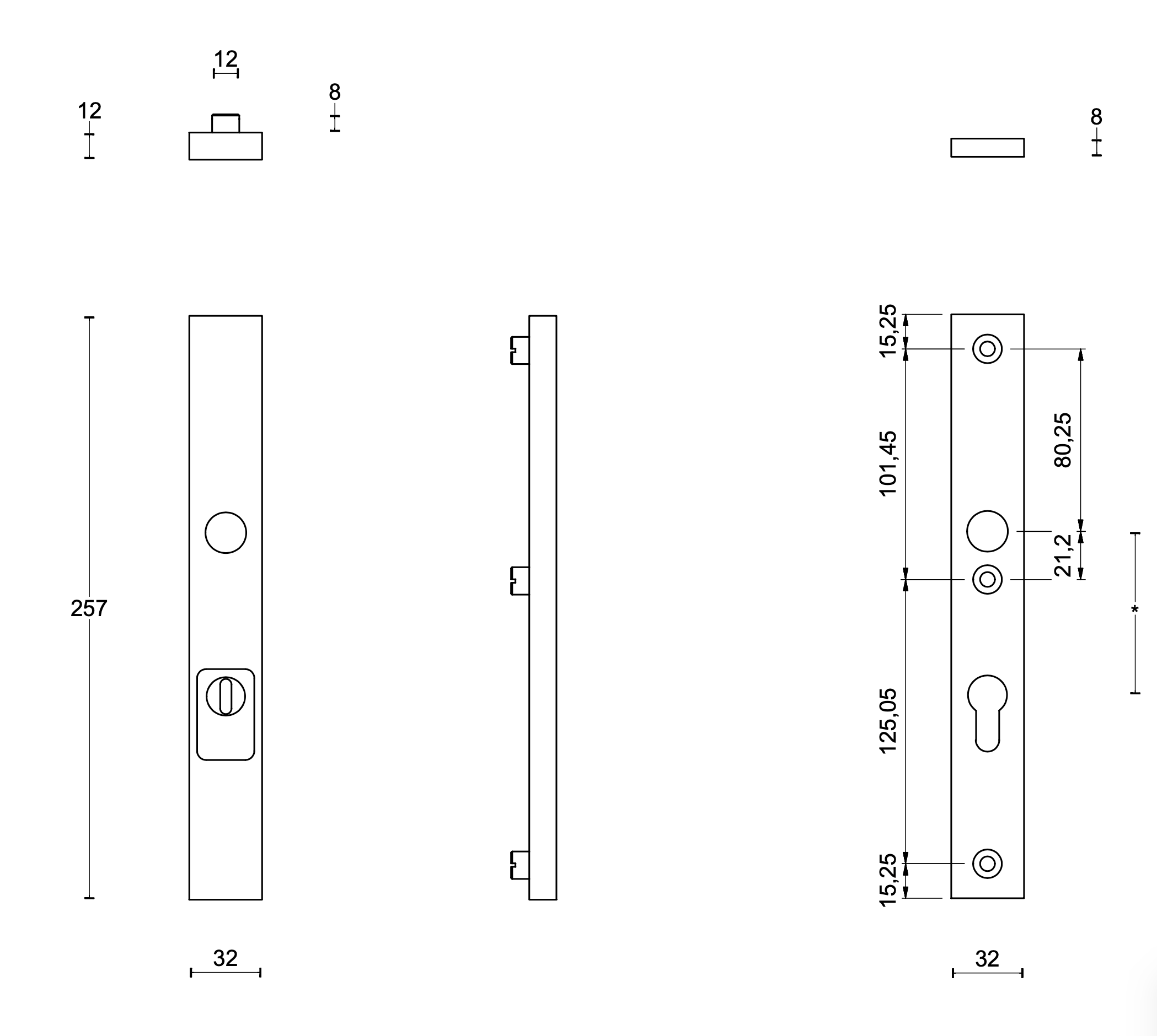 FORMANI Achterdeur Veiligheidsbeslag | BSQ1 kruk/kruk | Brons | SKG3 Smalschild