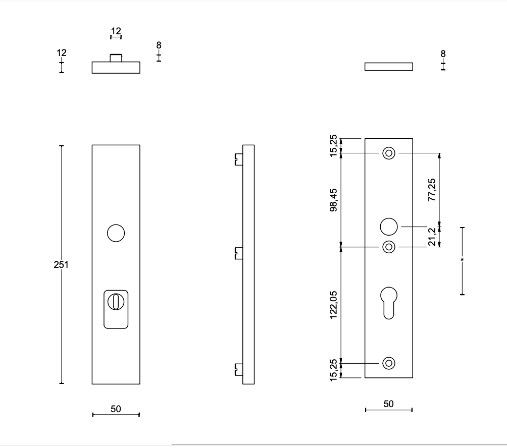 FORMANI Achterdeur Veiligheidsbeslag | BSQ1 kruk/kruk | Brons | SKG3