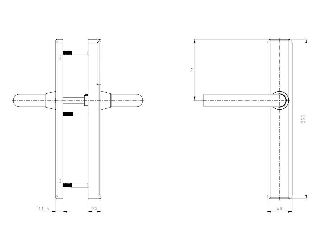DOM Tapkey Guard S | Slimline Blind | Zilver - Deurbeslag-expert
