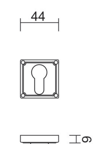 Hdd Pro Cylinderplaatje Square Retro 44 Mm Old Silver - Deurbeslag-expert