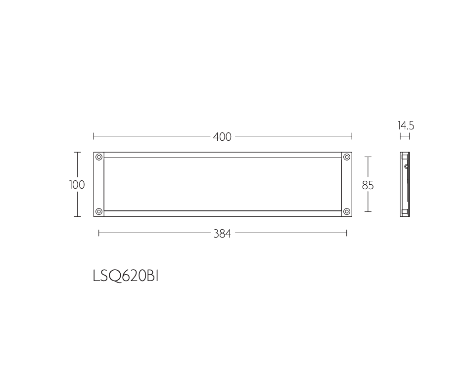 Formani SQUARE LSQ620BI binnenbriefplaat mat rvs
