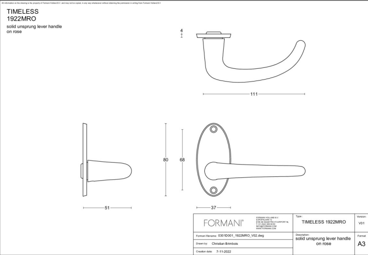 Formani | Deurkruk | Formani | 1922MRO | Messing Ongelakt