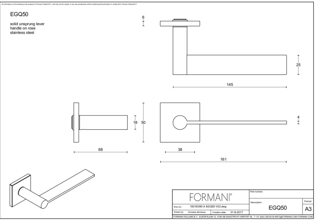 Formani | Deurkruk | Mathieu Bruls | EGQ50 | mat zwart