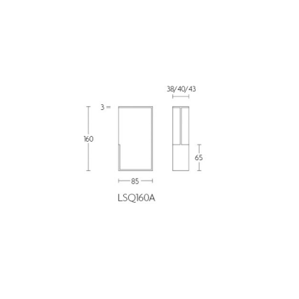 Formani | Schuifdeurkommen | LSQ160/38 | 160mm | Mat Zwart