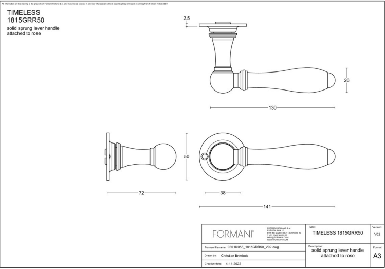 Formani | Deurkruk | Formani | 1815GRR50 | Glans Nikkel