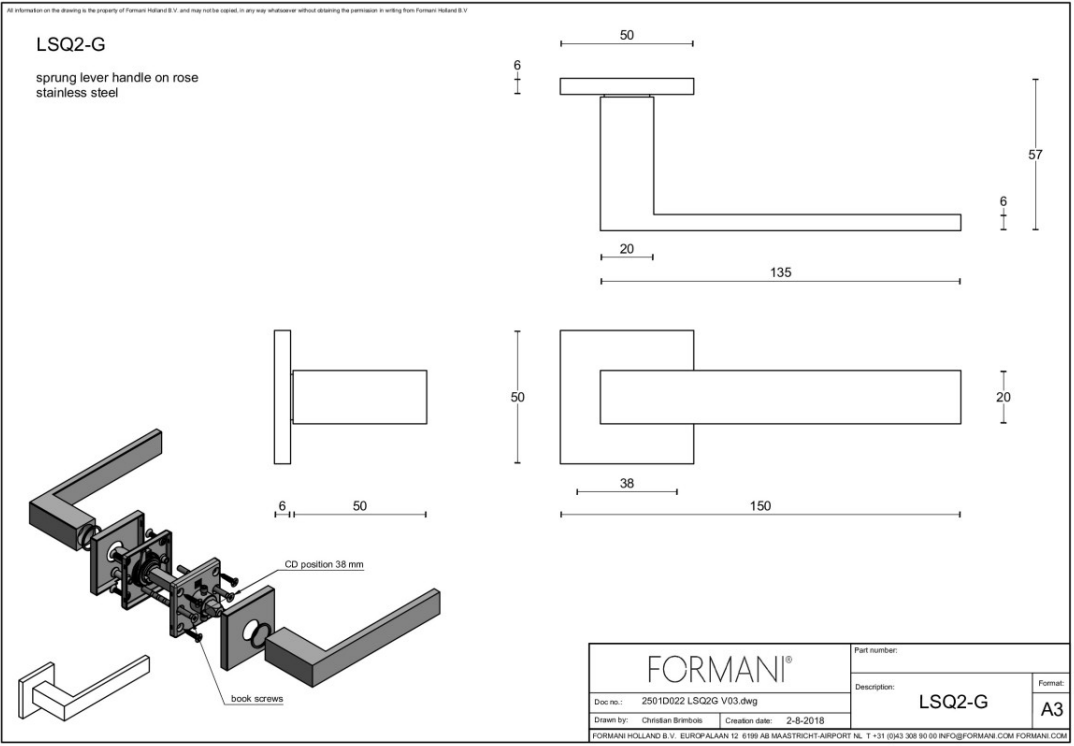 Formani | Deurkruk | Formani | LSQ2-G | mat zwart