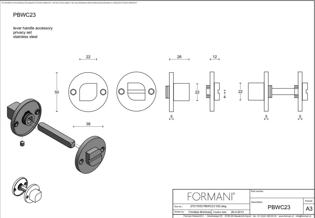 FORMANI | toiletgarnituur mat roestvast staal | Piet Boon | TWO | PBWC23