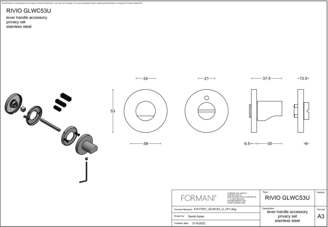 FORMANI | toiletgarnituur PVD mat zwart | Gensler | RIVIO | GLWC53