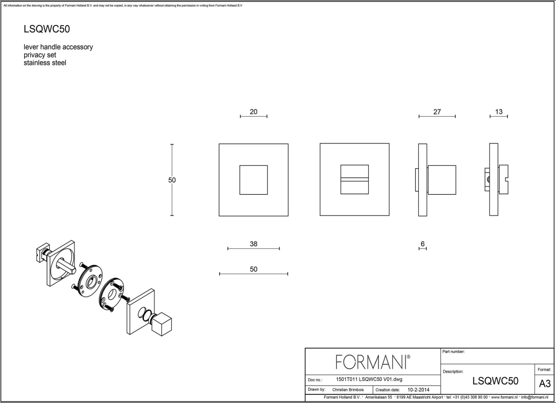 FORMANI | toiletgarnituur PVD mat zwart | Eric Kuster | BOBBY | LSQWC50